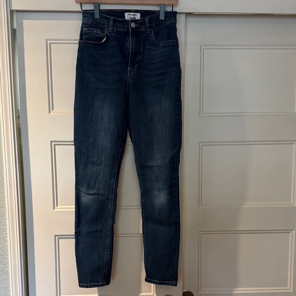 Reformation Dark Wash Skinny Jeans - Deep Indigo